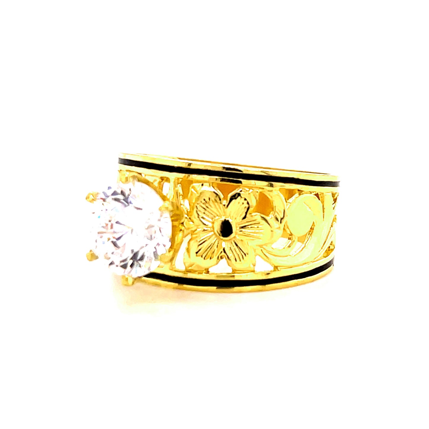 Flower Scroll Black
